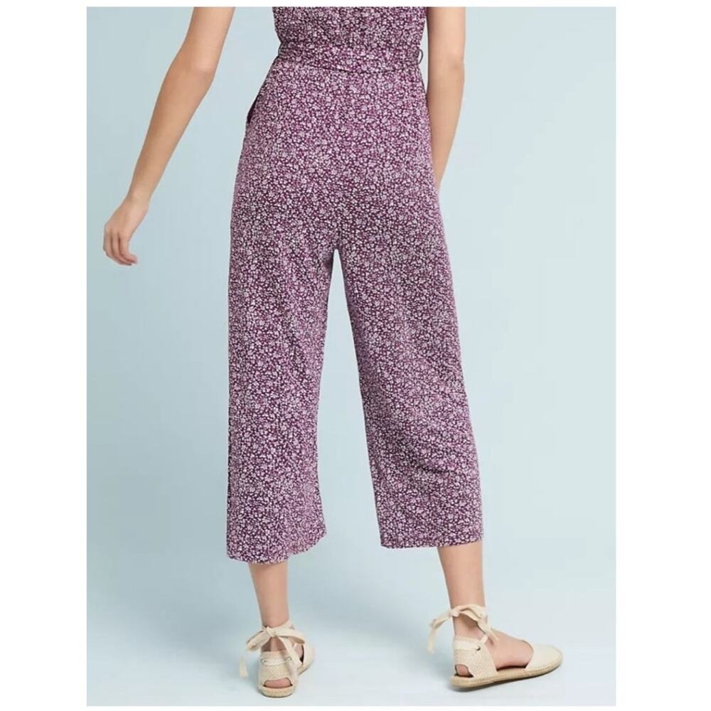 Anthropologie Maeve Claremont Jumpsuit Purple Floral Size XS - Picture 2 of 13